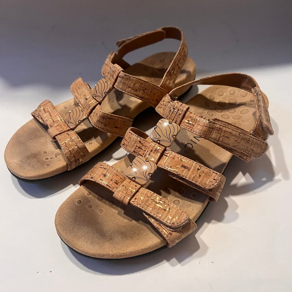 Vionic Amber Cork Orthaheel Sandals Sz 8